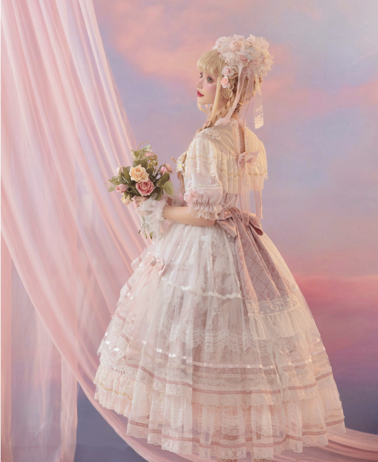 Sunset Realm Lolita Bride Gorgeous OP FS - image 17