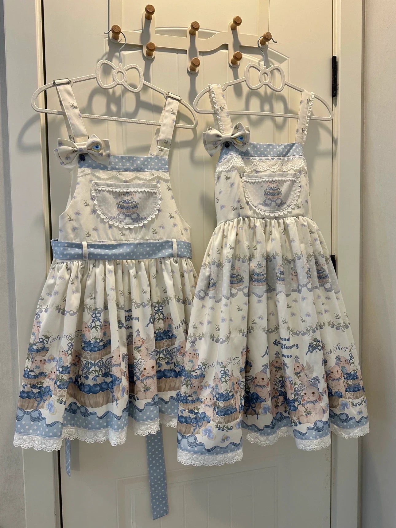 Blueberry Tart Party - Sweet Blue Lolita Salopette Dress Blueberry Tart Print JSK Dress and Accessories - image 19