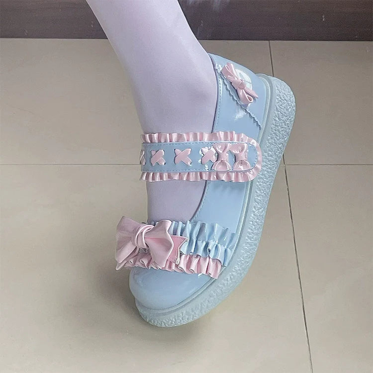 Cute Bow Candy-Colored Lolita Flat Shoes - image 23