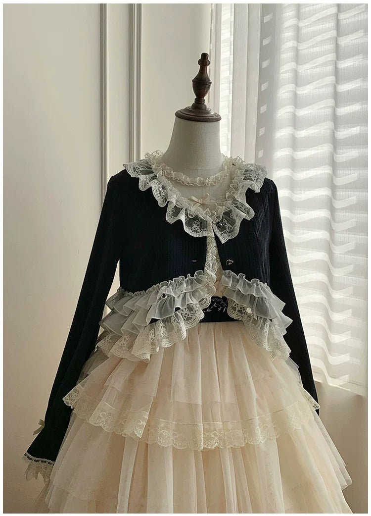 Bloom Period - Elegant Lolita Bolero, Layered Lace Ruffles - image 7