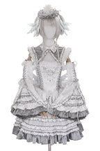 Metallic Angel - Silver-white Punk Lolita JSK, Wing and Rhinestone Details - image 38