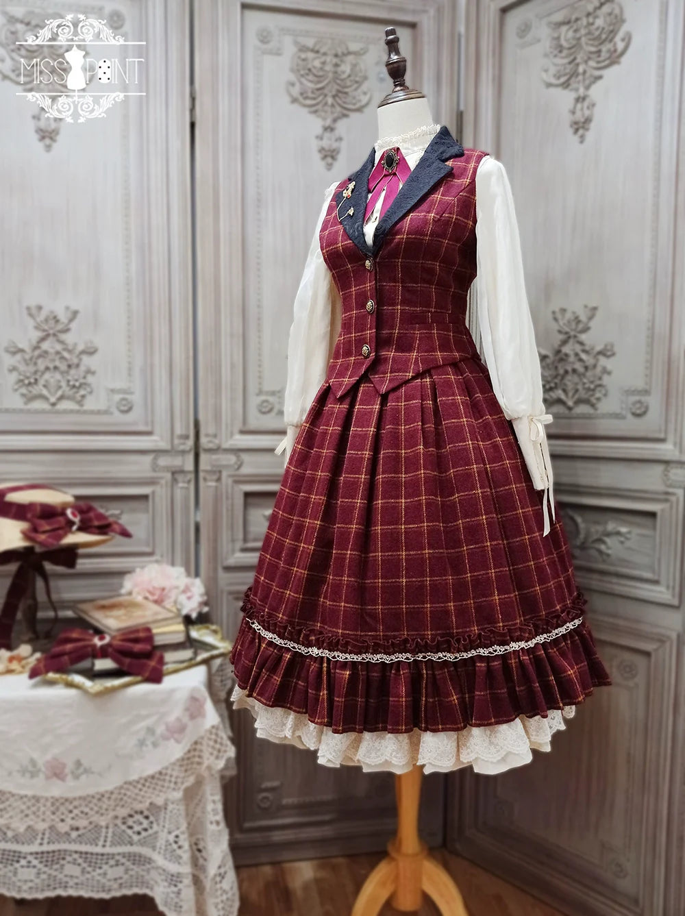 Rose - Elegant Lolita Fishbone Grid Skirt Customized - image 73
