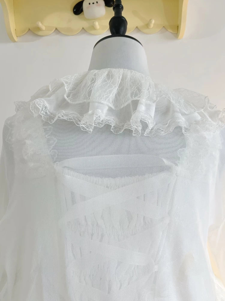Mist Cardigan - Lightweight Sweet Lolita Bolero, Ruffle Details - image 7