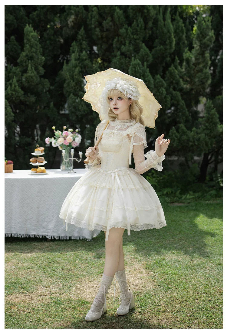 Confession Poem - Classic Lolita Corset JSK Set, Lace & Bows - image 28