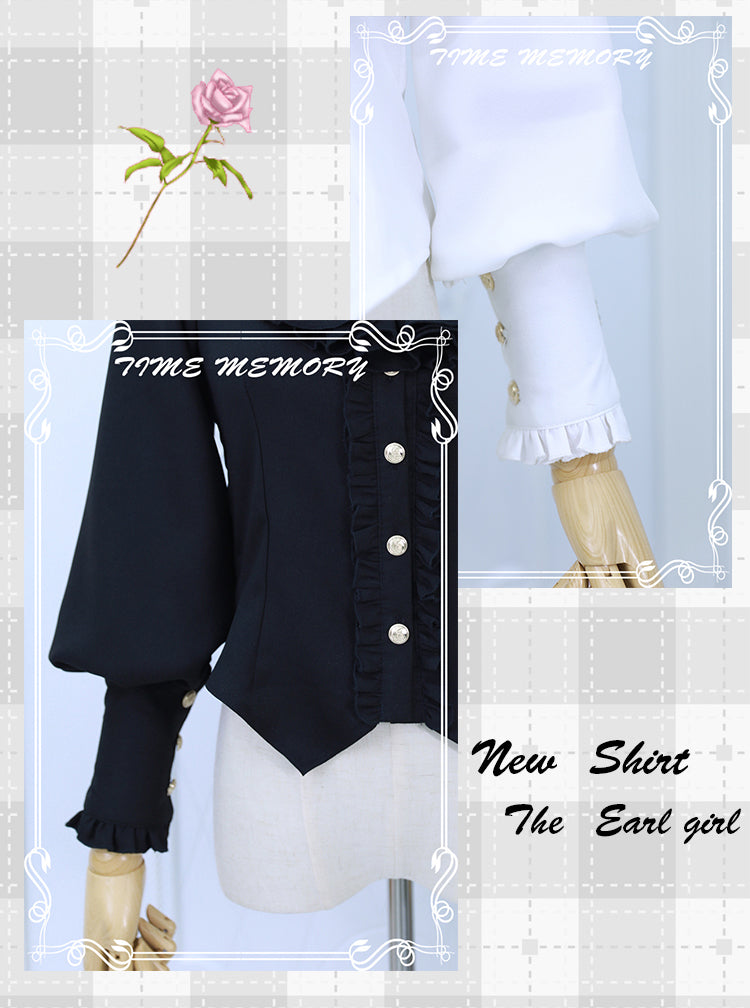 Elegant Lolita Slim Fit Mutton Sleeve Blouse - image 31