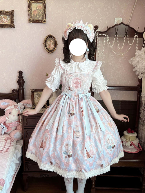 Candy Party - Printed Sweet Lolita JSK, Peter Pan Collar Shirt - image 1