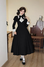 Donia Miss - Classic Lolita Faux Two-piece OP Dress, Back Zipper and Accessories - image 3