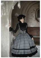 Yesterday's Epistle - Winter Classic Lolita Plaid Dress Set, Fishbone Waist - image 17
