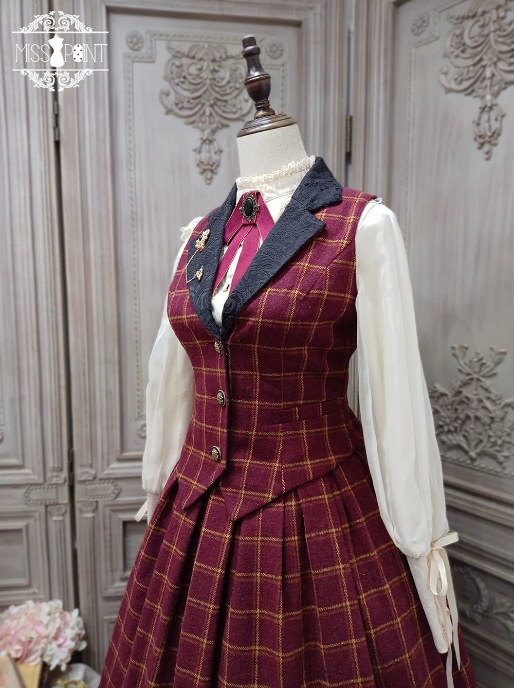 Rose - Elegant Lolita Fishbone Grid Skirt Customized - image 71
