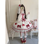 Velvet Sweetheart - Doll-like Sweet Lolita Jumper Dress, Bow Accents - image 24