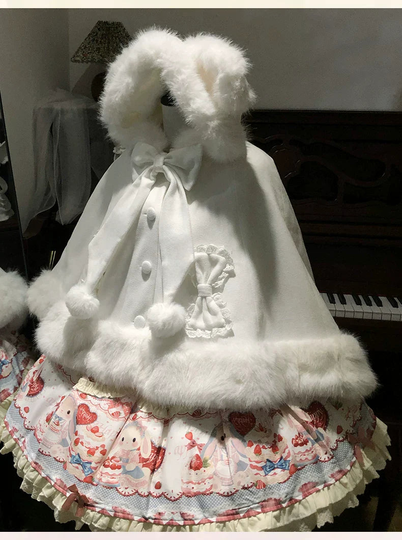 Sweet Lolita Cape, Bunny Ear Hood & Bows - image 9