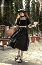 Thoughts - Vintage Black Lolita OP Dress with Square Neckline - image 3