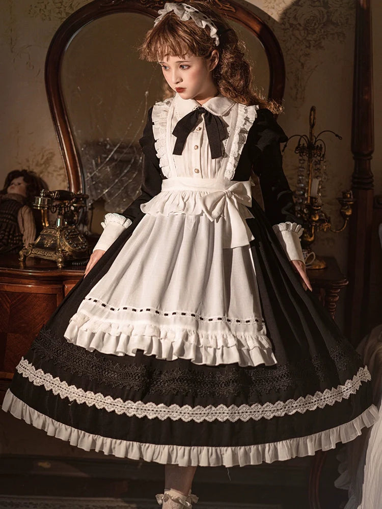 Halloween Gothic Lolita OP Maid Lolita Dress Elegant Lolita OP - image 2