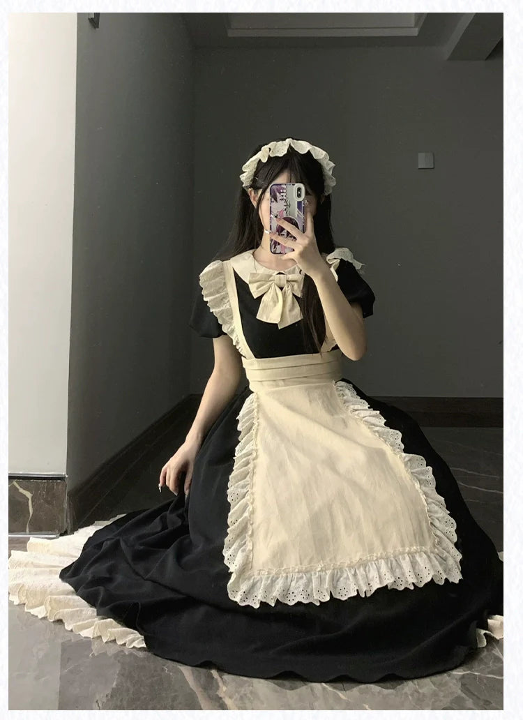 Kiss Kiss - Vintage Maid Lolita OP Dress and Apron - image 20