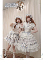 Finnish Antique Cabinet - Sweet Lolita Antique Cabinet Printed OP & JSK Dress with Bows - image 12