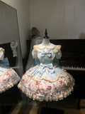 Bunny Party Sweet Lolita Printed JSK Dress with Bow Train - image 4
