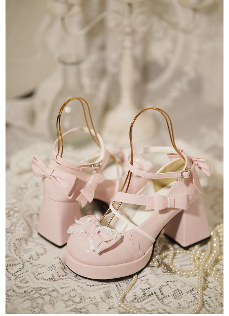 Girly Heart - Sweet Lolita Chunky Heels Shoes - Dreamy Bows - image 6