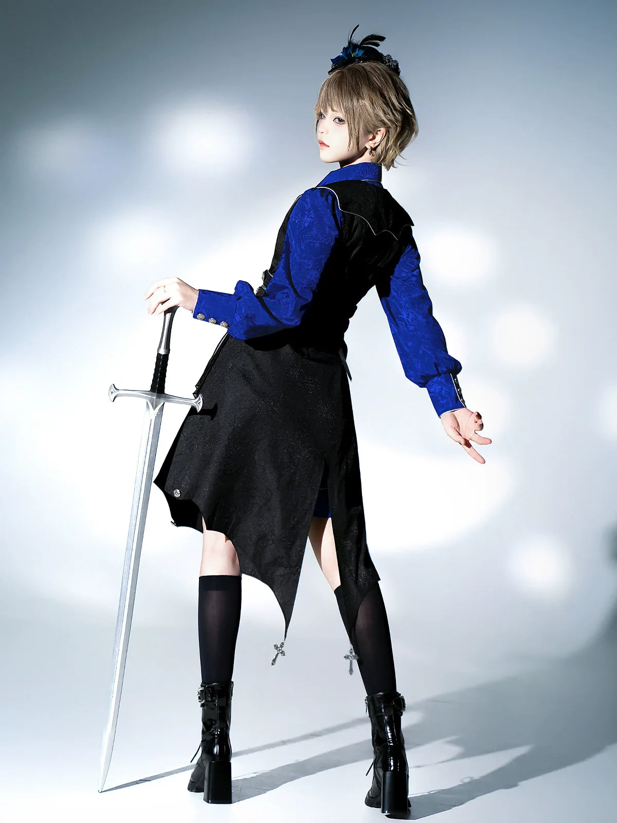 Knight's Code - Jacquard Ouji Fashion Vest Set, Detachable Jabot - image 3