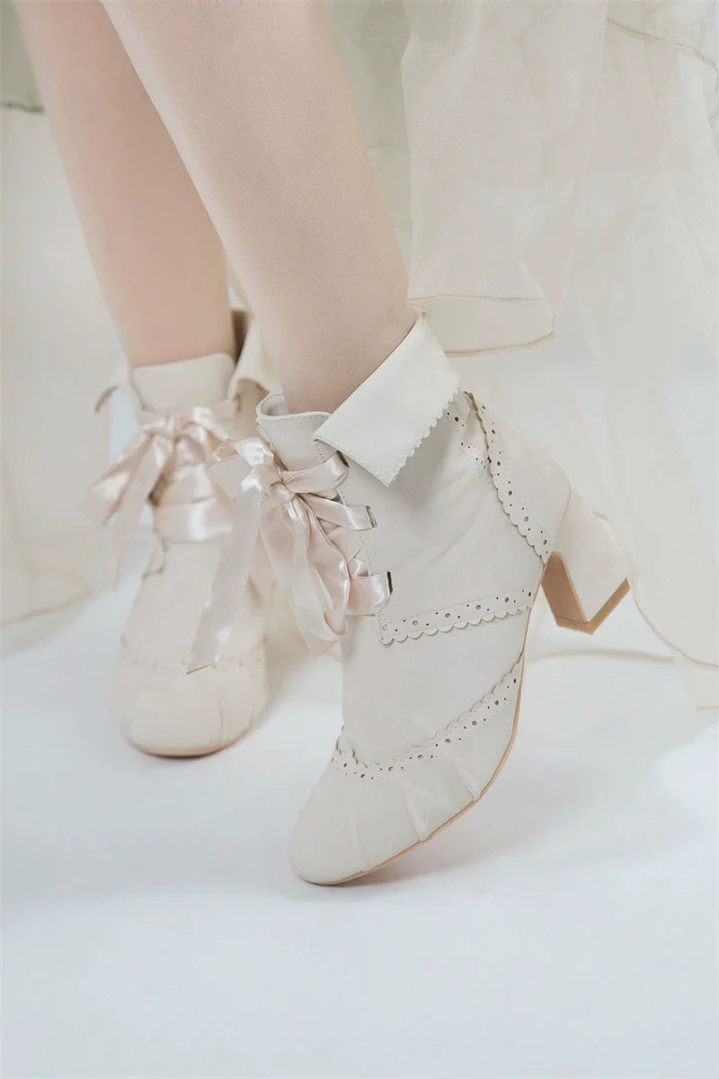 Lady Incognita - Retro Lolita Ankle Boots, Size Zipper - image 28