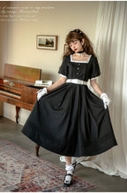 Thoughts - Vintage Black Lolita OP Dress with Square Neckline - image 7
