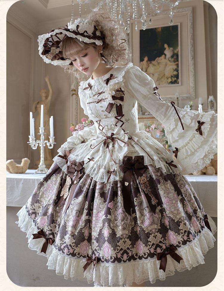 Sweet Ode Bear Printed Lolita JSK and Accessories Series - image 5