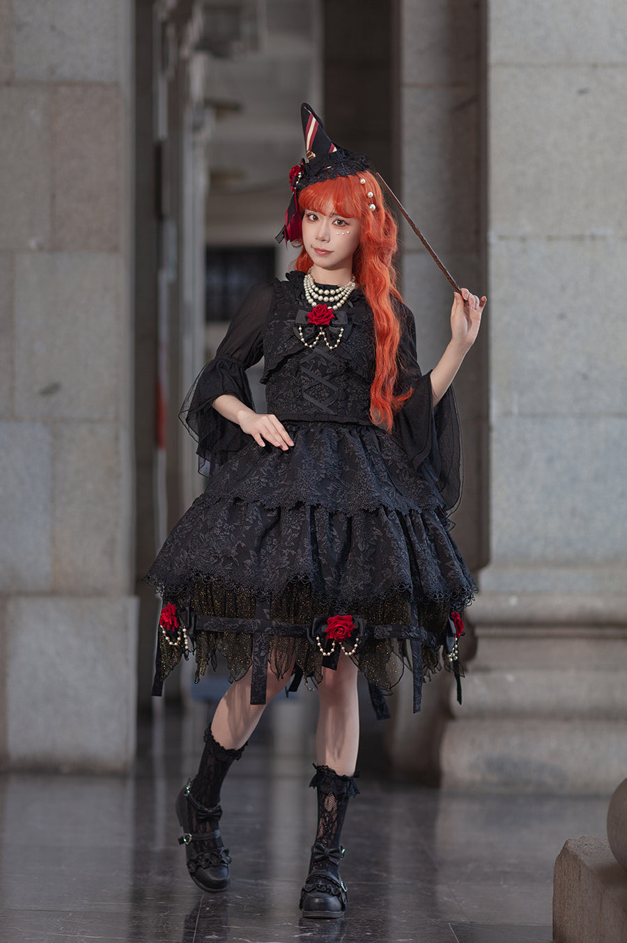 Witch's Apprentice - Gothic Lolita Split Type Black Suit - image 9