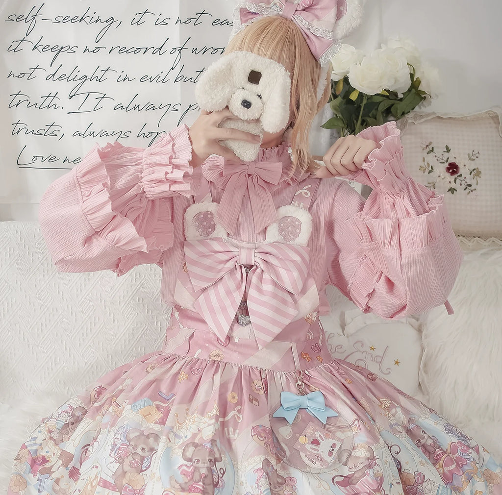 First Snow - Sweet Lolita Sweater Winter Puff Sleeve Knitting Innerwear - image 10
