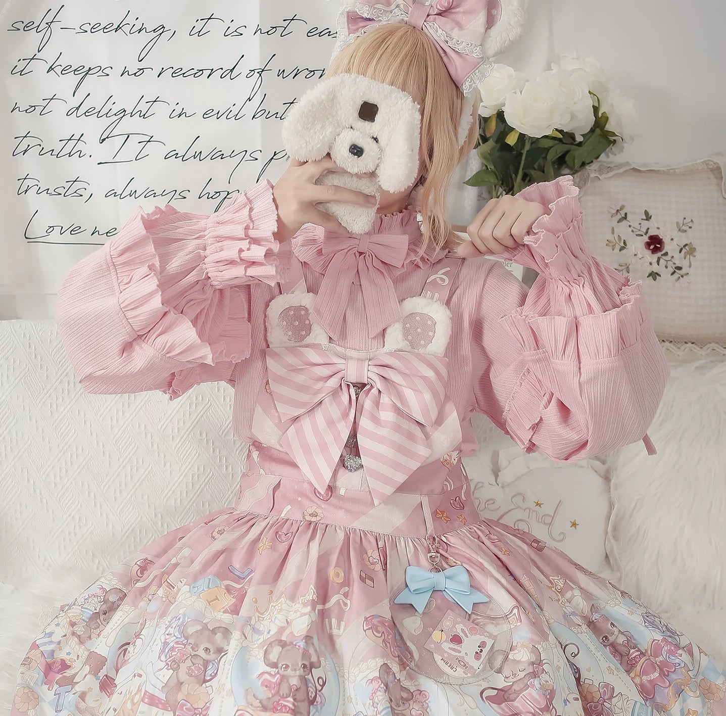 First Snow - Sweet Lolita Sweater Winter Puff Sleeve Knitting Innerwear - image 10