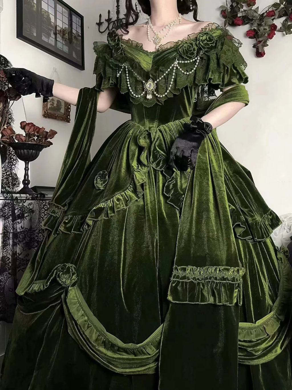 Tana Manor Classic Lolita OP Dress with Floral Decoration - image 10