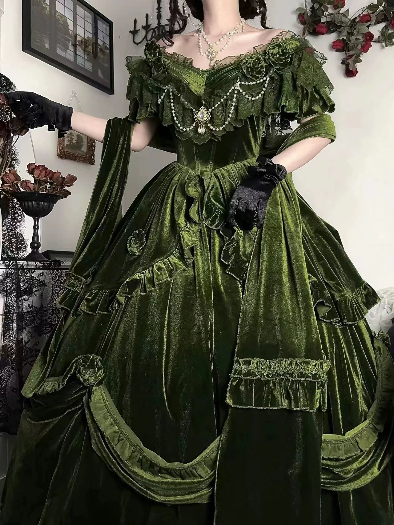 Tana Manor Classic Lolita OP Dress with Floral Decoration - image 10