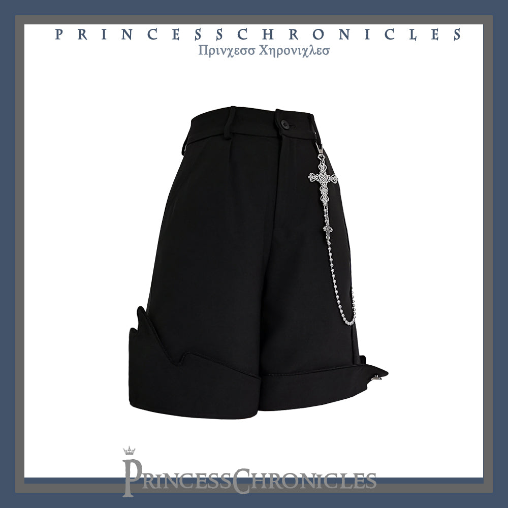 Red Shadow - Retro Black Ouji Fashion Shorts - image 1