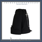 Red Shadow - Retro Black Ouji Fashion Shorts - image 1