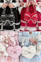 Vintage Sweetheart - Lace Bow Heart Lolita Handbag - image 1