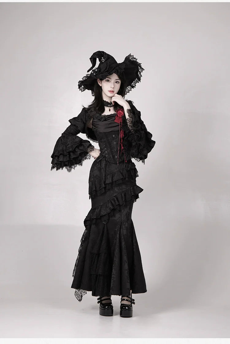 Twilight Witch-Inspired Black Gothic Lolita Skirt Set - image 3
