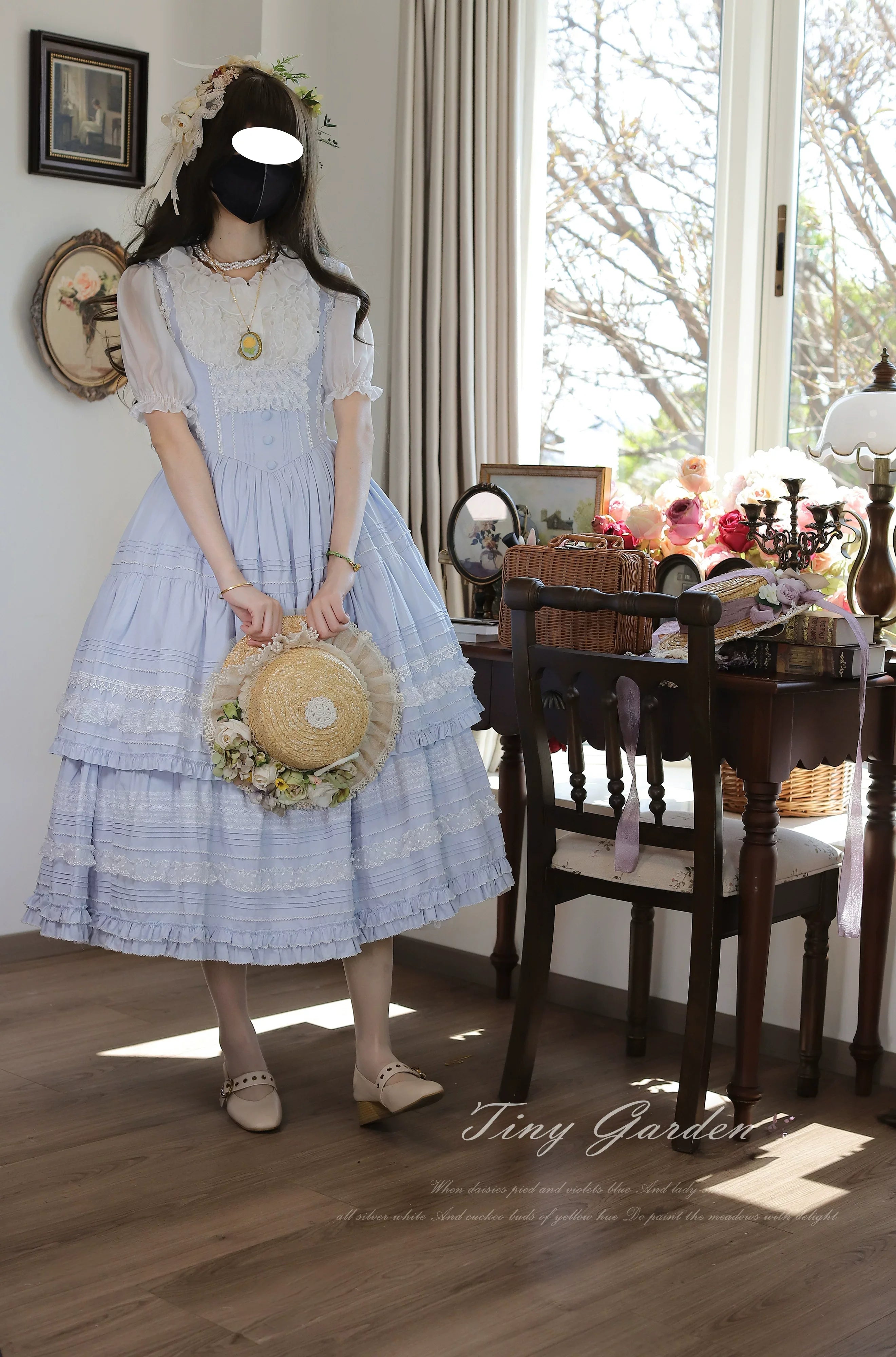 Marguerite Daisy - Classic Lolita Bust-supporting JSK Dress, Layered Lace - image 7
