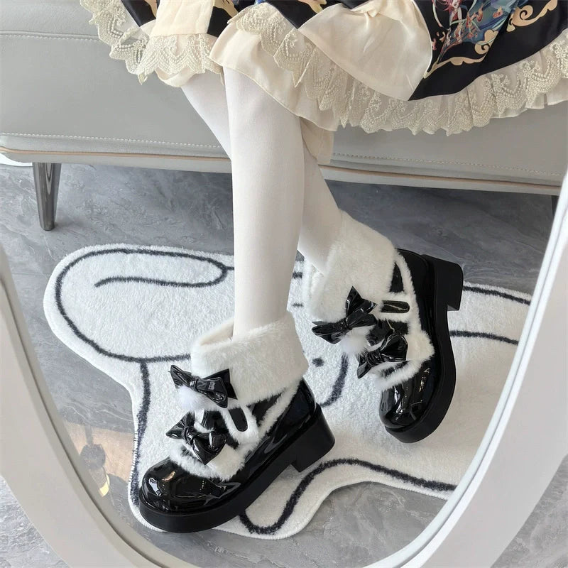 Kawaii Lolita Winter Boots, Bow-Adorned - image 6