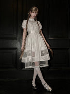 Ghost Orchid - Gothic Lolita OP Dress, Embroidered Cross - image 26