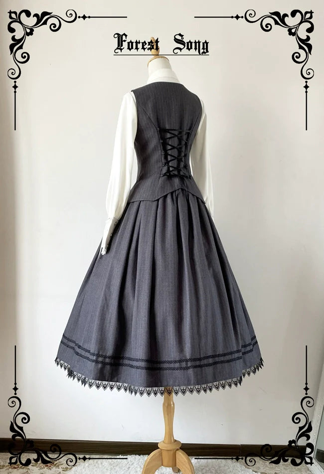 Griffin's Promise - Classic Lolita Skirt Striped Plaid Elegant SK - image 18