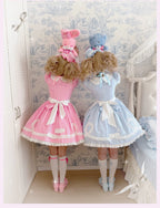 Candy Shop Manager - Old School Lolita Striped OP Dress, Detachable Apron - image 10