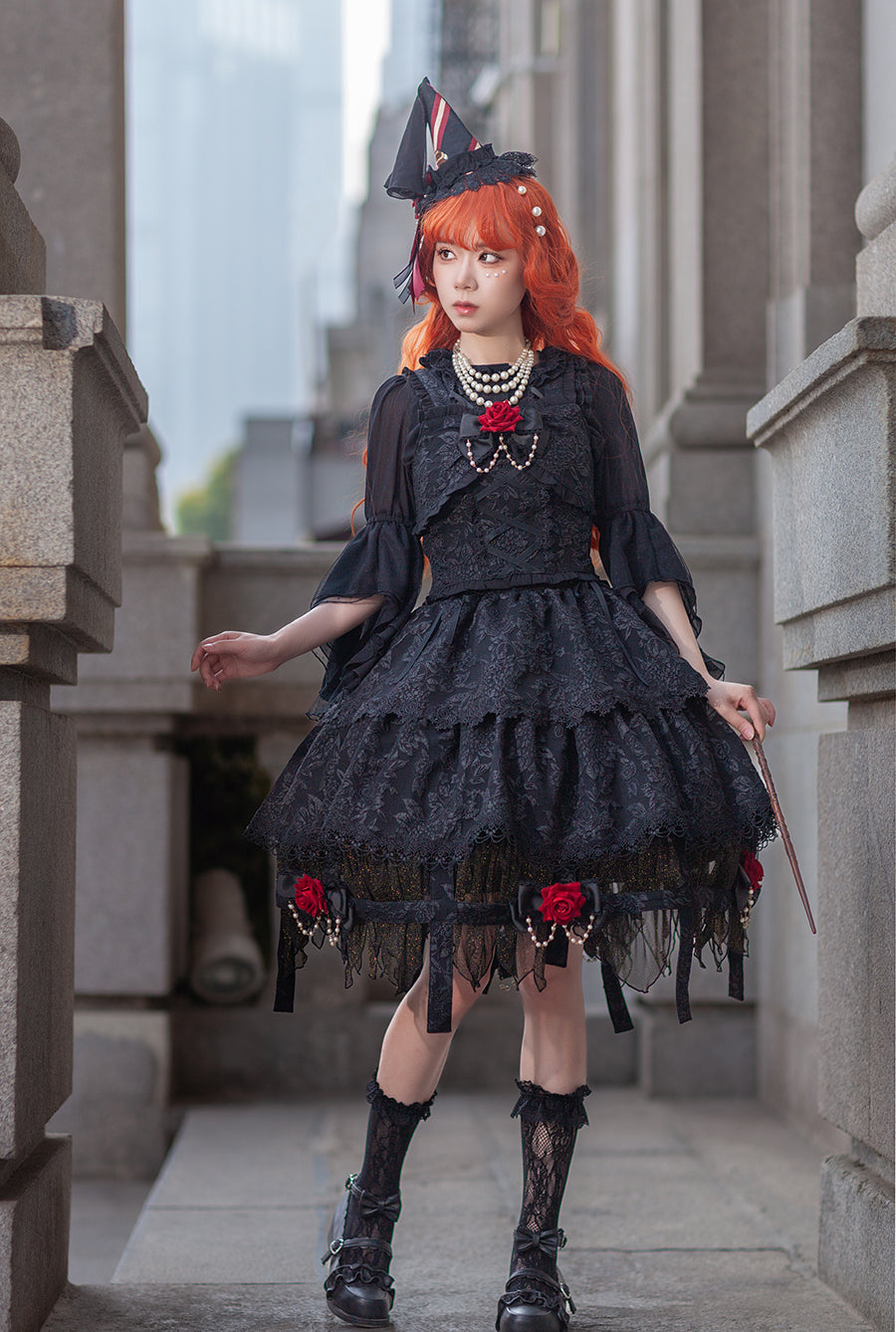 Witch's Apprentice - Gothic Lolita Split Type Black Suit - image 2