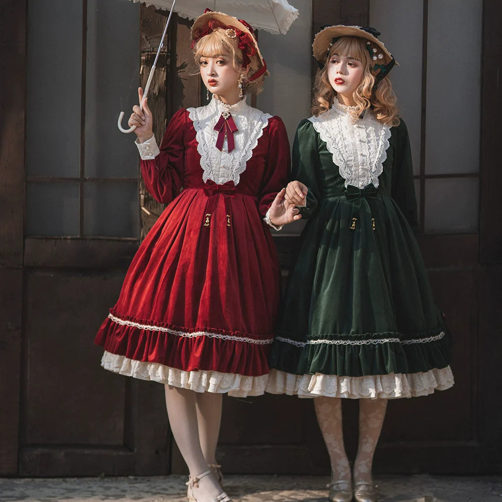 Vintage Elegant Velvet OP Dress - image 1