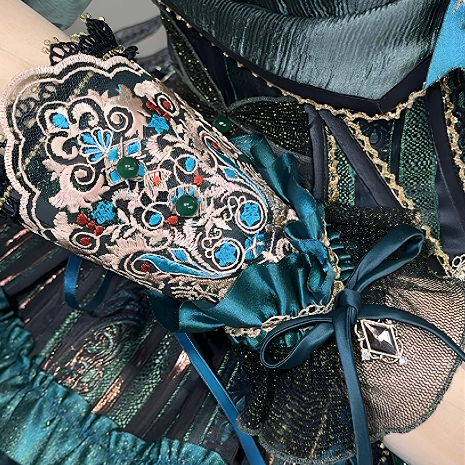 Candle Dragon Spirit - Fantasy Green Lolita JSK Set - image 12