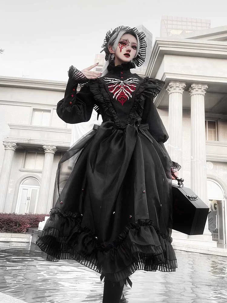 Gothic Lolita Accessory Red Bone Fake Collar - image 9