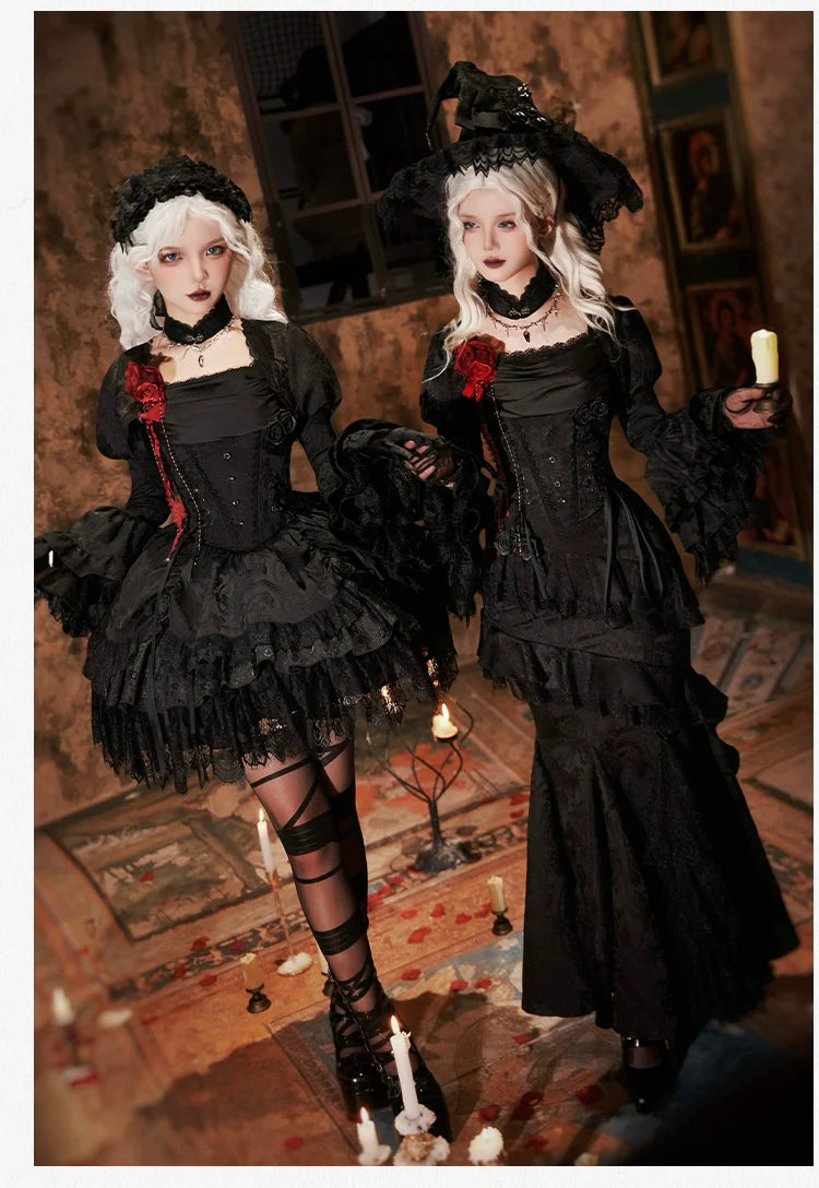 Twilight Witch-Inspired Black Gothic Lolita Skirt Set - image 6