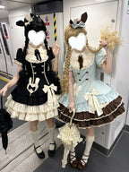 Creamy Bud - Old School Lolita OP Dress, Bunny Ear Heart Accent - image 1