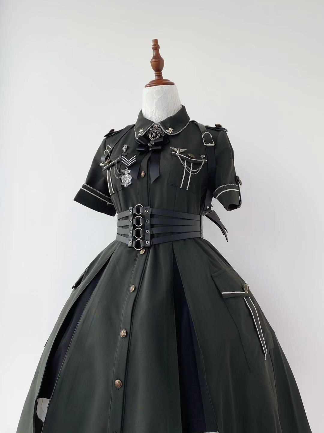 Evil Python 2.0 - Military Lolita Gothic OP Dress - image 7