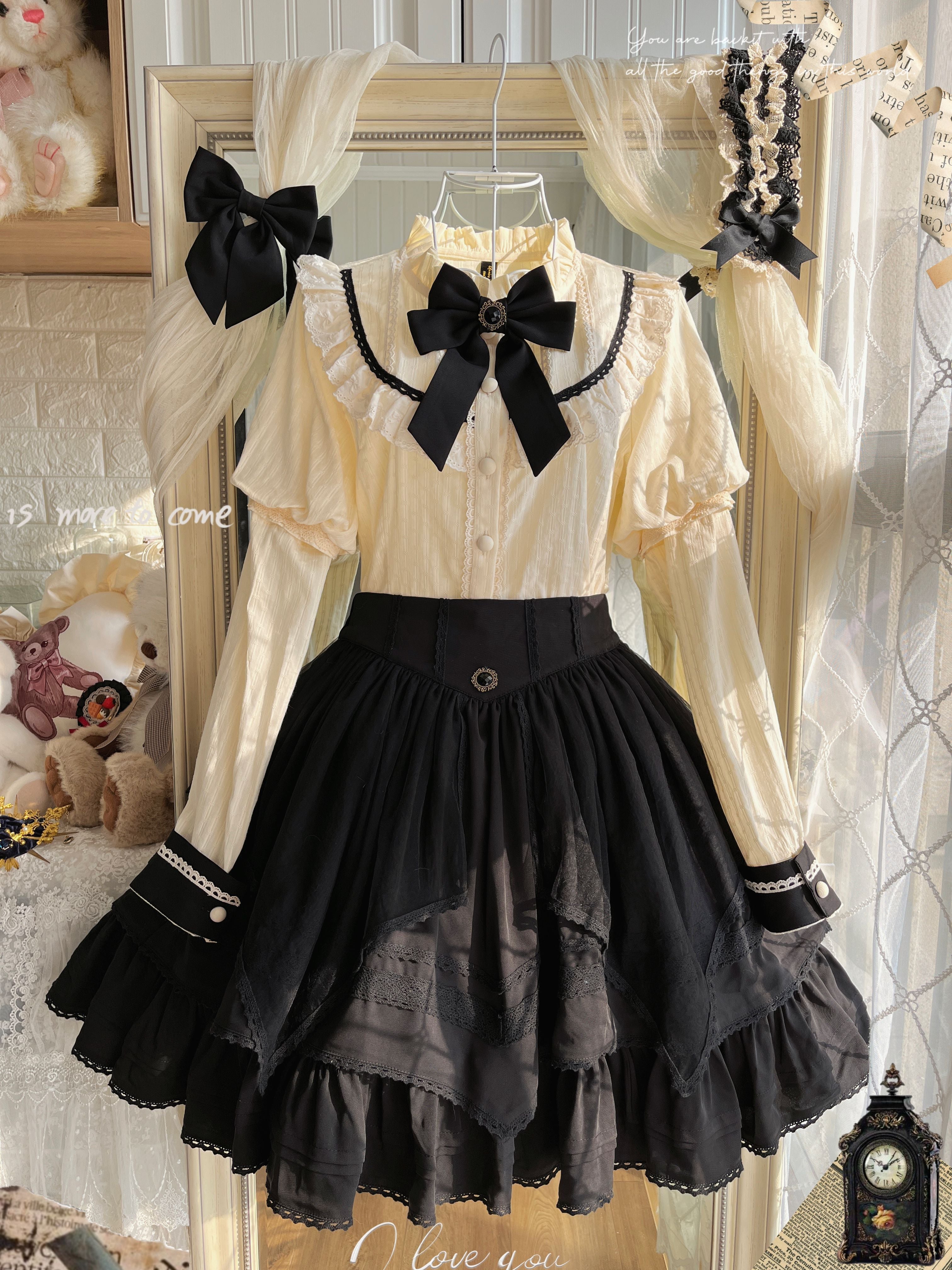 Rich Girl Elegant Lolita Blouse and Skirt Set - image 14