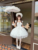Snow Feather - Wedding Sweet Lolita JSK Dress, Multi-layered Lace Skirt - image 3