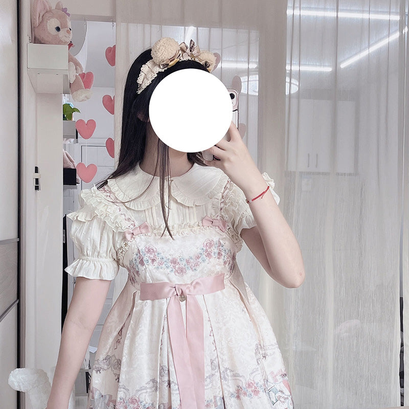 Plus Size Lolita Shirt Solid Color Short Sleeve Blouse - image 5