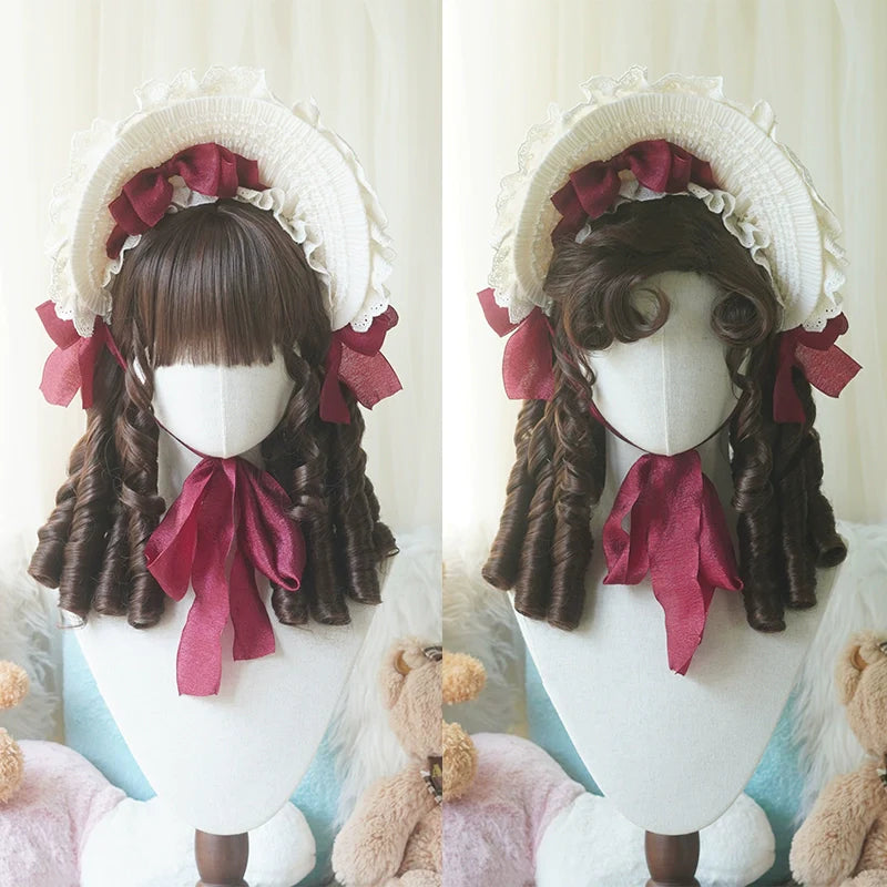 Retro Lolita Wig Short Roman Curl Hairpiece - image 3